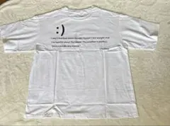 新品　横向き　スマイル　刺繍ワンポイント　バックプリントあり　白Tシャツのサムネイル