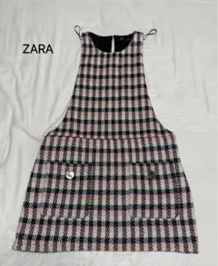 ZARA trf collection チェック柄 ノースリーブワンピース