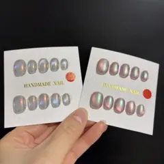 めりお様リクエスト　オーロラマグネット ネイルチップ合計2点 　XSサイズ