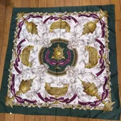 大尺寸絲巾 鏈條圖案 經典 高級感 綠色系