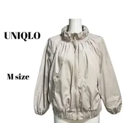 【UNIQLO 】スタンドカラー ライトブルゾン ショート丈 ライトグレー M