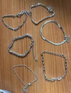 シルバーチェーンブレスレット6点セット　美品のサムネイル