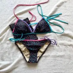 *限定お値下げ*X-girl エックスガール　水着　ビキニ　星柄　ポーチ付きのサムネイル