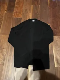 エディフィス　黒　ニット　ノーカラー　カーディガン
