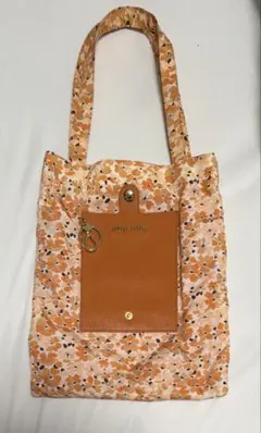 MIU MIU ミュウ ミュウ 花柄エコバッグ オレンジ系