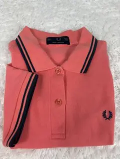 レディース　英国製　フレッドペリー　ポロシャツ　半袖　40 L ピンク　紺