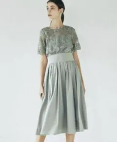 ラグナムーン LADYオーバーレースギャザードレス ミント