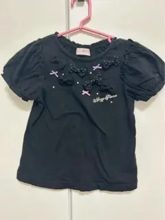 メゾピアノ ブラック Tシャツ