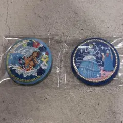 ディズニー刺繍缶バッチ　シンデレラ　リロアンドスティッチ