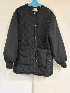 Samansa Mos2 ブラックキルティングダウンジャケット サイズF