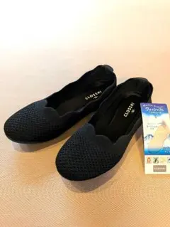 黒　パンプス　かぎあみ風のデザイン　Mサイズのサムネイル