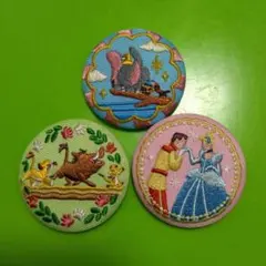 ディズニー　刺繍ピンバッジ　缶バッジ　刺繍　3点セット　まとめ売り　バッジ