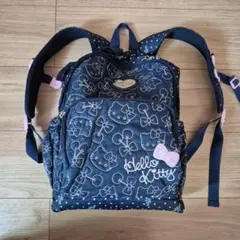 Hello Kitty ハローキティさくらんぼ刺繍柄　ネイビーリュック　ピンクのサムネイル