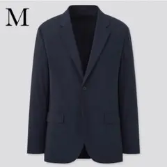 UNIQLO ユニクロ 感動ジャケット コットンライク ネイビー 紺 M 洗える