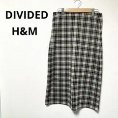 H&M DIVIDED ディバイデッド　ベージュ　黒　チェック　ロングスカート