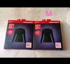 ユニクロ 超極暖 ヒートテック クルーネックT　レディース　ブラック　M ×2