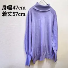 希少✨️【FREE】ラベンダー タートルネックニット おしゃれ シンプル 薄紫