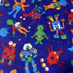 USAコットン 宇宙のロボットとエイリアンの生地約105cm×45cm