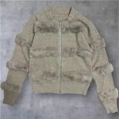 piacere ピアチェーレ　ラビットファー ジップ　カーディガン