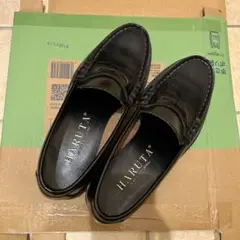 HARUTA ブラックレザー ローファー　24EEE