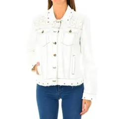 新品　タグ付き　デシグアル　Desigual　ホワイト 白　デニムジャケット M