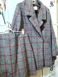 archives チェック柄 コートとスカートセット