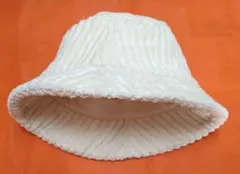 H&M バケットハット コーデュロイ アイボリー 58