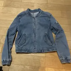 ライトブルー デニムジャケット ジップアップ
