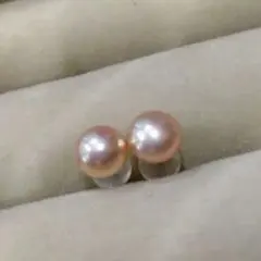 オレンジ パール スタッドピアス 約6mm