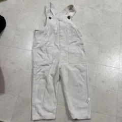 ホワイト コーデュロイ オーバーオール