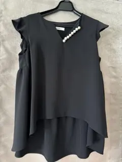 ♡新品タグ付♡　ヨーコチャン　Vネックブラウス　ブラック　サイズ40　2024 楽天市場】【中古】YOKO CHAN ハーフスリーブヘムギャザー