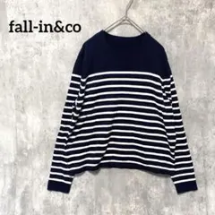 fall-in&co レディースネイビーストライプ長袖カジュアルコットン100