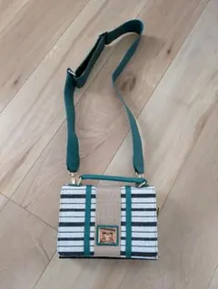 OZOC　ストライプ柄 ショルダーバッグ 2way グリーン　財布のサムネイル