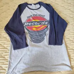 アンビル　ラグランTシャツ　カットソー　XL　レコードデザイン　古着