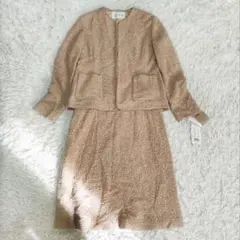 セットアップ ノーカラー ベージュ 　ラメ　お受験