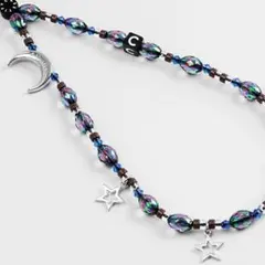 グリッター スマホストラップ ミッドナイトインディゴ ビーズ ケースティファイ