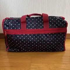 ネイビー ドット柄 ボストンバッグ