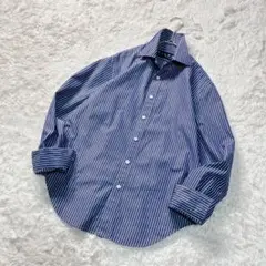 ★ラルフローレン　コットンストライプシャツ　長袖　レディース　カフス　 美品