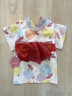 【新品】IDOG&ICAT 犬服 華やか大輪帯浴衣 金魚レッド Lサイズのサムネイル