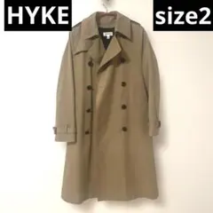 HYKE トレンチコート ロング ベルト ライナー 2way コットン ベージュ