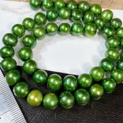 サービス品＊グリーン系＊淡水真珠＊カラーパールQ13