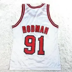 90s USA製 チャンピオン シカゴブルズ ロッドマン ユニフォーム 40 白 90s USA製 チャンピオン シカゴブルズ ロッドマン ユニフォーム 40 白