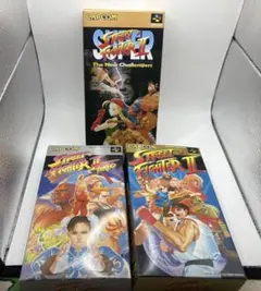 【３本セット】SFC ストリートファイターII 、ターボ、スーパー　箱説ハガキ付