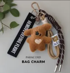 バッグチャーム＊くま ふわもこ パラコード じゃらじゃらキーホルダ キーチャーム