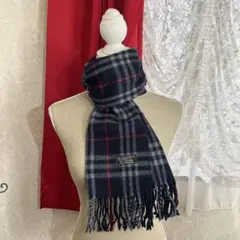 Burberrysバーバリー ノバチェックマフラー ネイビー メンズ レディース