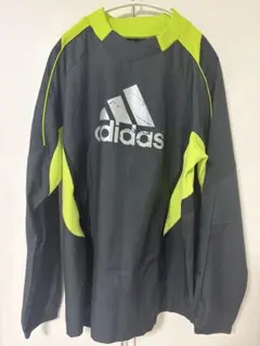 adidas アディダス ピステシャツ 長袖 トレーニングウェア グレー 黄緑