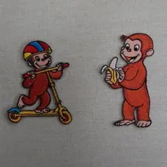 おさるのジョージ　アイロンワッペン2枚セット