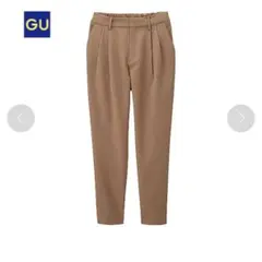 GUベージュ テーパード/クロップドパンツ ゴムウエスト