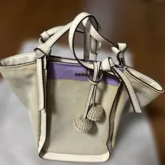 LUPUY綿キャンパス地ショルダーバック(新品未使用シミあり)⭐️お値下げ⭐️