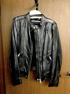 DIESEL レディース レザージャケット ライダース　ブラック